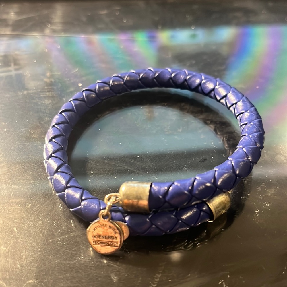 Alex & Ani blue leather bracelet